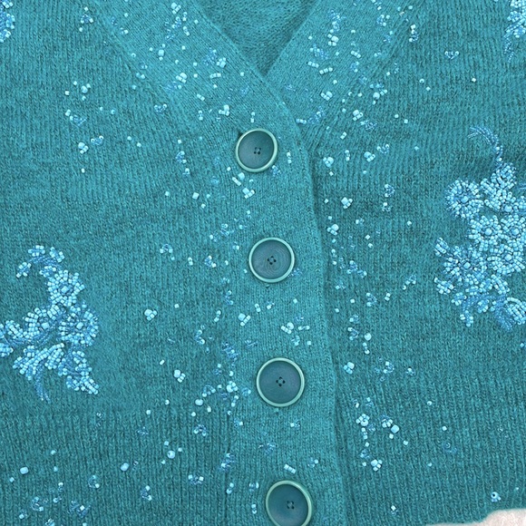 Angora/wool crop cardigan boxy sweater by Lewit women’s medium, one of a kind - Picture 5 of 6